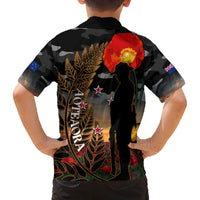 New Zealand ANZAC Day Family Matching Puletasi Dress and Hawaiian Shirt Lest We Forget Silver Fern With Camouflage LT14 - Polynesian Pride