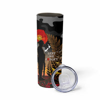 New Zealand ANZAC Day Skinny Tumbler Lest We Forget Silver Fern With Camouflage LT14 - Polynesian Pride