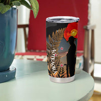 New Zealand ANZAC Day Tumbler Cup Lest We Forget Silver Fern With Camouflage LT14 - Polynesian Pride