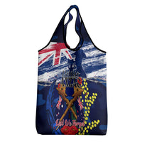 Australia And New Zealand ANZAC Day Grocery Bag Lest We Forget Silver Fern With Golden Wattle LT14 - Polynesian Pride