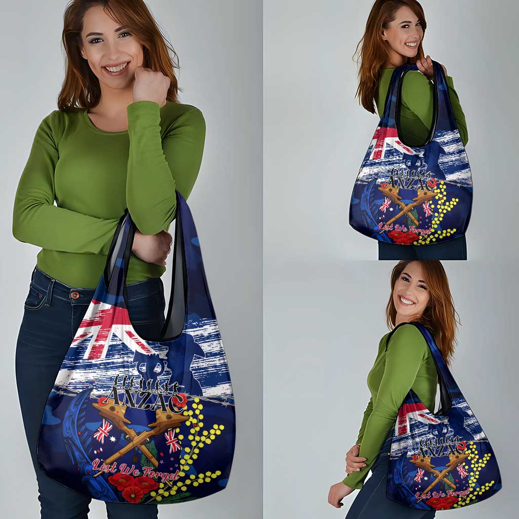 Australia And New Zealand ANZAC Day Grocery Bag Lest We Forget Silver Fern With Golden Wattle LT14 - Polynesian Pride