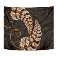 Brown New Zealand Paisley Silver Fern Tapestry Aotearoa Maori LT14 - Polynesian Pride