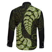 Green New Zealand Paisley Silver Fern Family Matching Tank Maxi Dress and Hawaiian Shirt Aotearoa Maori LT14 - Polynesian Pride