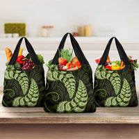 Green New Zealand Paisley Silver Fern Grocery Bag Aotearoa Maori LT14 3-pack One Size Green - Polynesian Pride