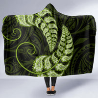 Green New Zealand Paisley Silver Fern Hooded Blanket Aotearoa Maori LT14 - Polynesian Pride