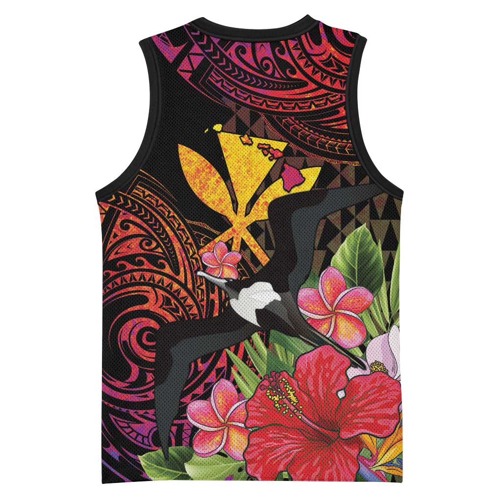 Hawaii Iwa Bird Basketball Jersey Great Frigatebird Kanaka Tropical Hippie Style LT14 - Polynesian Pride