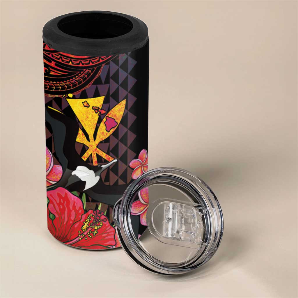 Hawaii Iwa Bird 4 in 1 Can Cooler Tumbler Great Frigatebird Kanaka Tropical Hippie Style LT14 - Polynesian Pride