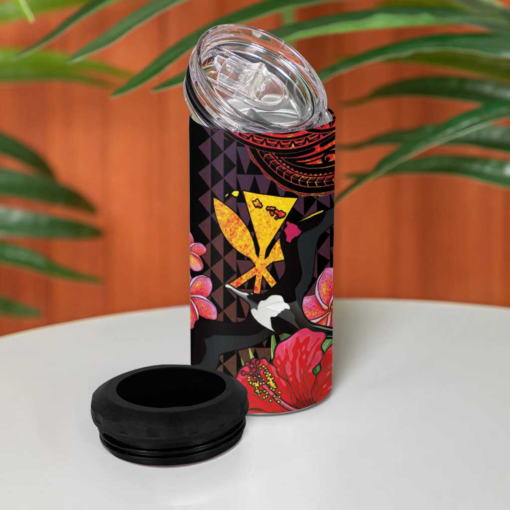 Hawaii Iwa Bird 4 in 1 Can Cooler Tumbler Great Frigatebird Kanaka Tropical Hippie Style LT14 - Polynesian Pride
