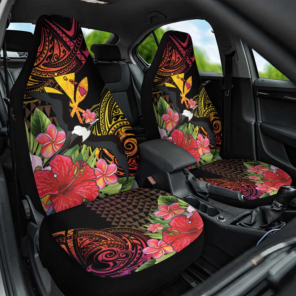 Hawaii Iwa Bird Car Seat Cover Great Frigatebird Kanaka Tropical Hippie Style LT14 One Size Black - Polynesian Pride