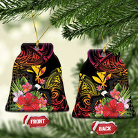 Hawaii Iwa Bird Ceramic Ornament Great Frigatebird Kanaka Tropical Hippie Style LT14 Bell Flake Black - Polynesian Pride