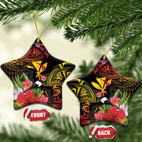 Hawaii Iwa Bird Ceramic Ornament Great Frigatebird Kanaka Tropical Hippie Style LT14 Star Black - Polynesian Pride