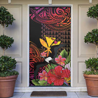 Hawaii Iwa Bird Door Cover Great Frigatebird Kanaka Tropical Hippie Style LT14 Black - Polynesian Pride