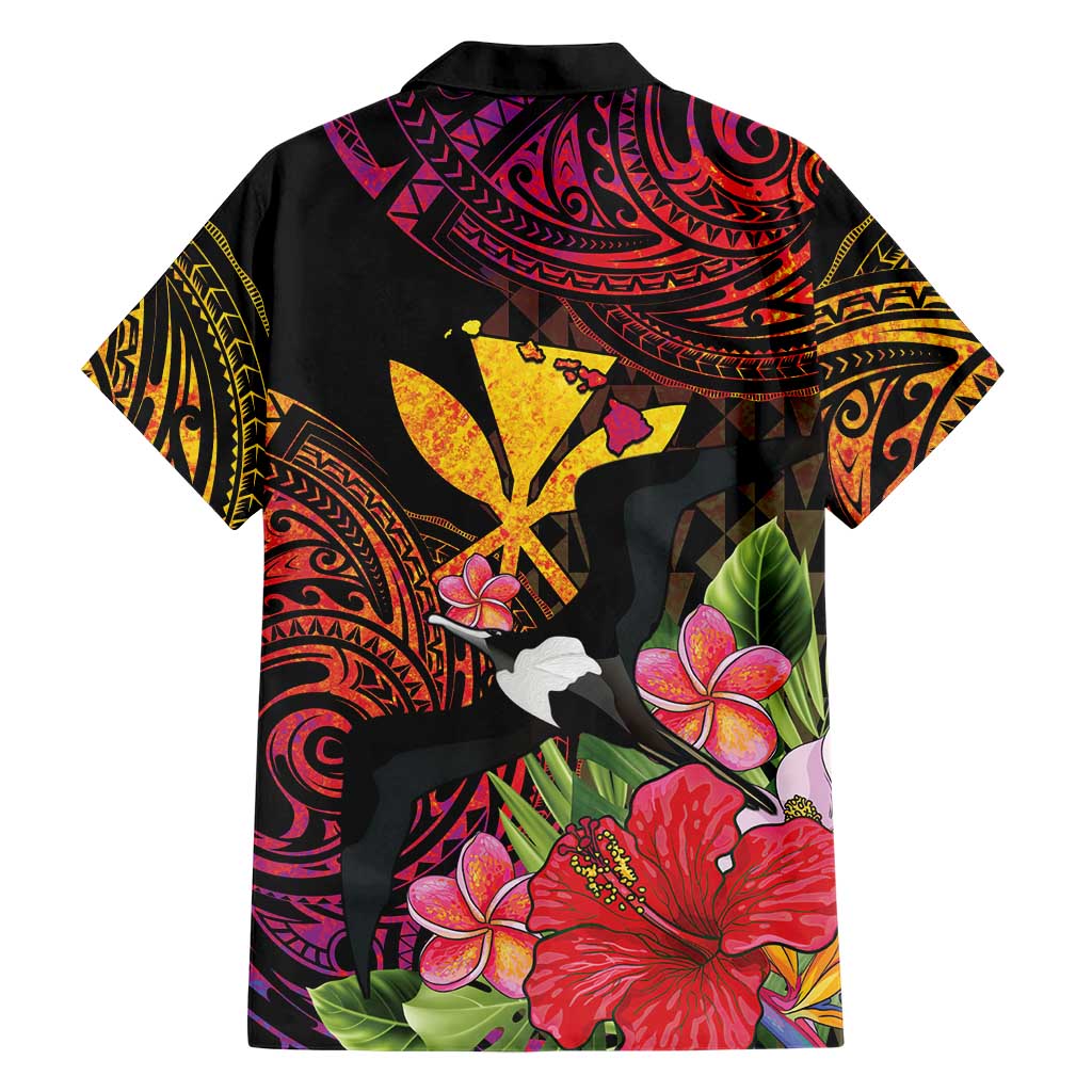 Hawaii Iwa Bird Family Matching Long Sleeve Bodycon Dress and Hawaiian Shirt Great Frigatebird Kanaka Tropical Hippie Style LT14 - Polynesian Pride
