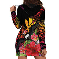 Hawaii Iwa Bird Hoodie Dress Great Frigatebird Kanaka Tropical Hippie Style LT14 - Polynesian Pride