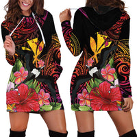 Hawaii Iwa Bird Hoodie Dress Great Frigatebird Kanaka Tropical Hippie Style LT14 - Polynesian Pride