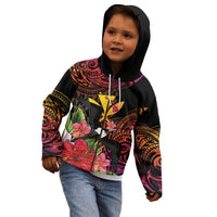 Hawaii Iwa Bird Kid Hoodie Great Frigatebird Kanaka Tropical Hippie Style LT14 - Polynesian Pride