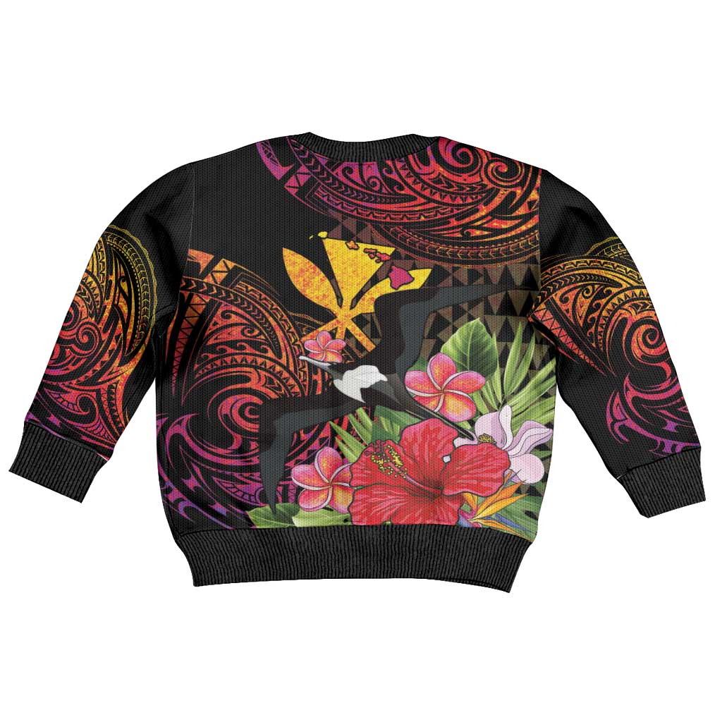 Hawaii Iwa Bird Kid Ugly Christmas Sweater Great Frigatebird Kanaka Tropical Hippie Style LT14 - Polynesian Pride
