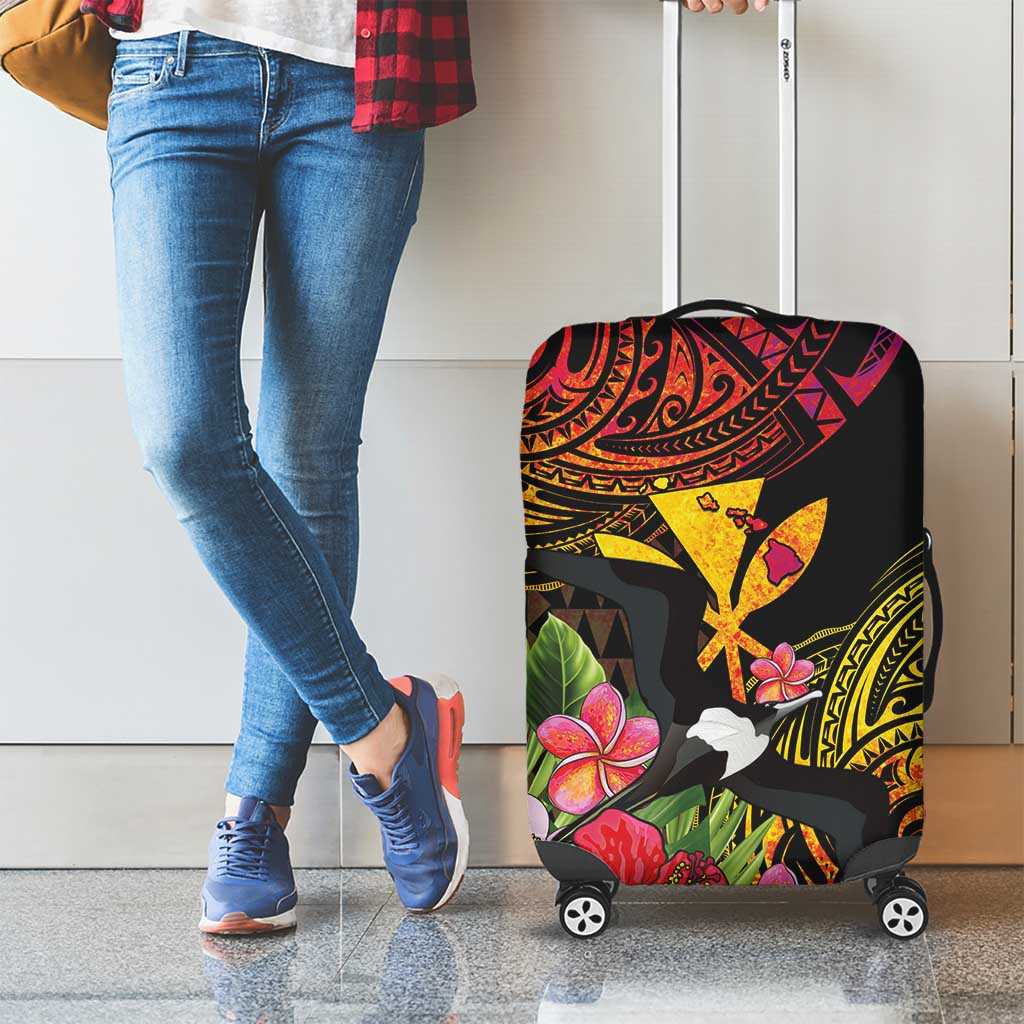 Hawaii Iwa Bird Luggage Cover Great Frigatebird Kanaka Tropical Hippie Style LT14 - Polynesian Pride