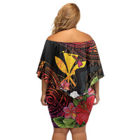 Hawaii Iwa Bird Off Shoulder Short Dress Great Frigatebird Kanaka Tropical Hippie Style LT14 - Polynesian Pride