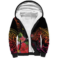 Hawaii Iwa Bird Sherpa Hoodie Great Frigatebird Kanaka Tropical Hippie Style LT14 Unisex Black - Polynesian Pride