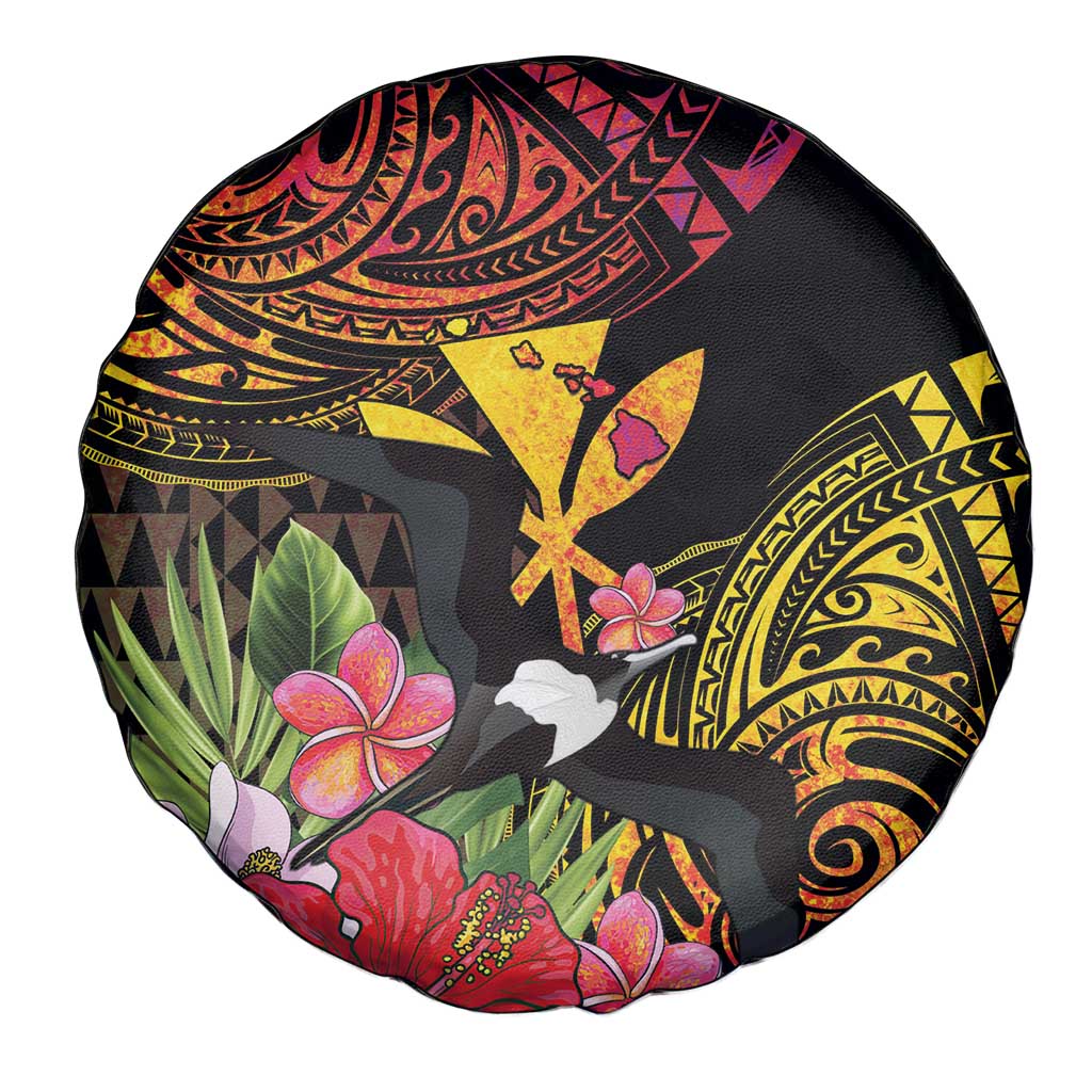 Hawaii Iwa Bird Spare Tire Cover Great Frigatebird Kanaka Tropical Hippie Style LT14 - Polynesian Pride