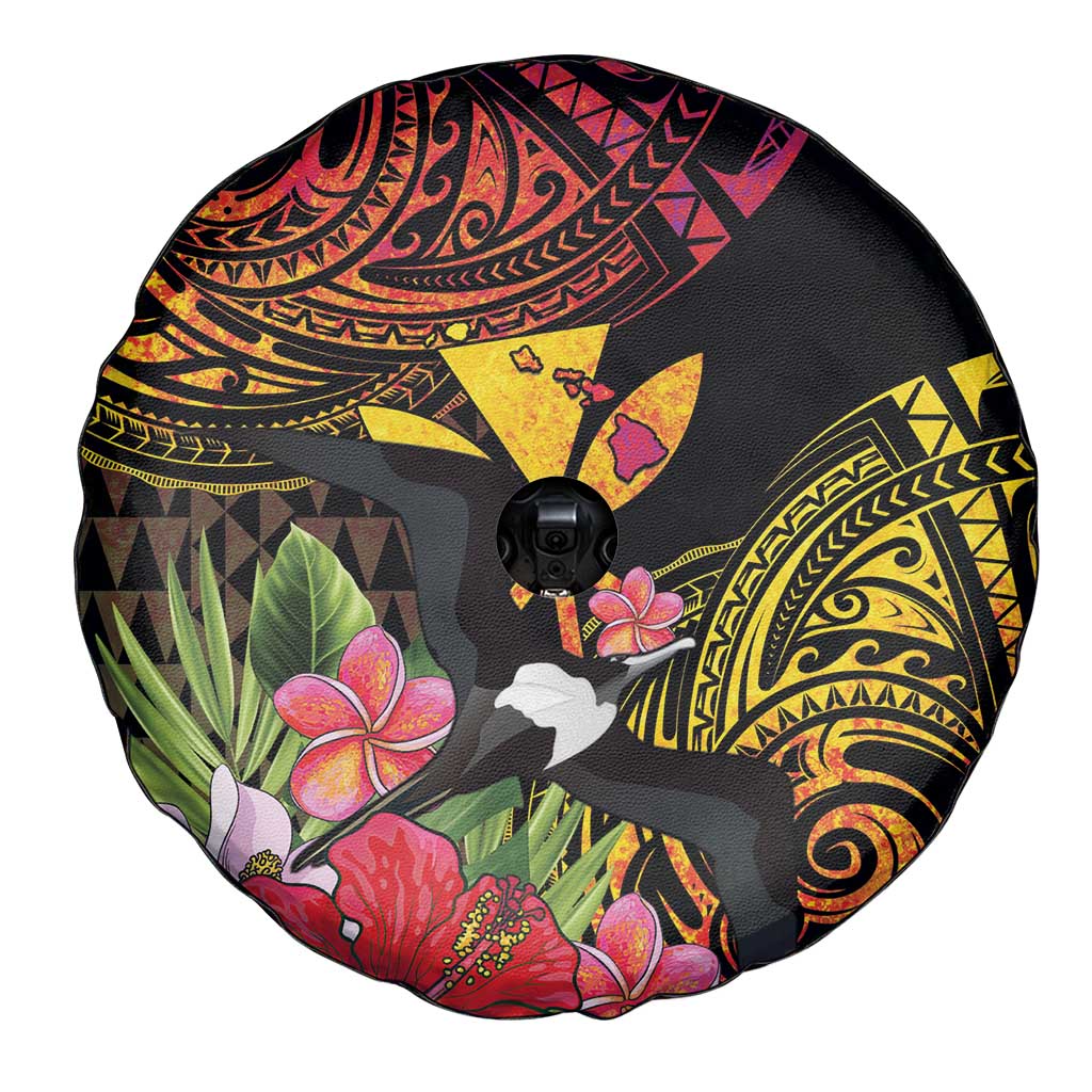 Hawaii Iwa Bird Spare Tire Cover Great Frigatebird Kanaka Tropical Hippie Style LT14 - Polynesian Pride