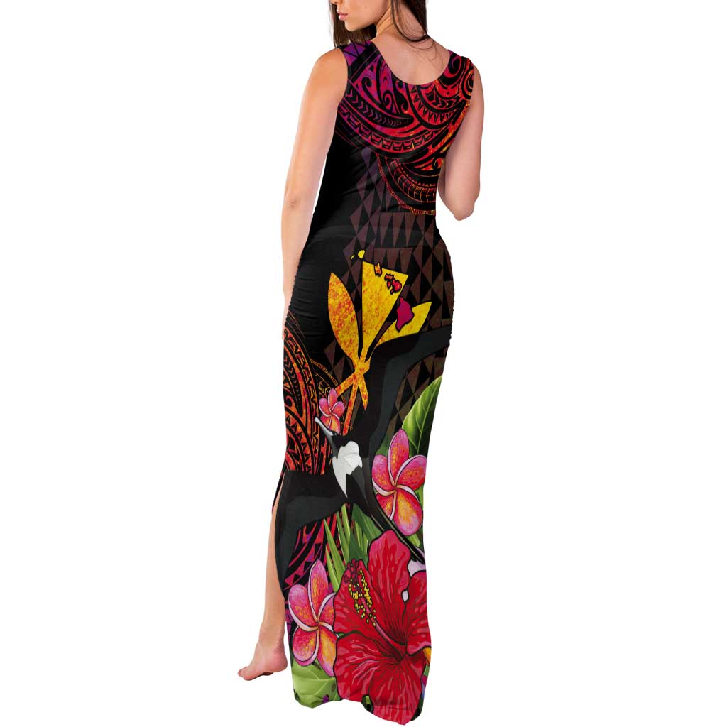 Hawaii Iwa Bird Tank Maxi Dress Great Frigatebird Kanaka Tropical Hippie Style LT14 - Polynesian Pride