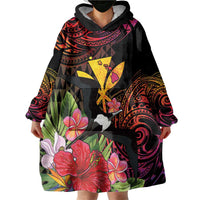 Hawaii Iwa Bird Wearable Blanket Hoodie Great Frigatebird Kanaka Tropical Hippie Style LT14 - Polynesian Pride