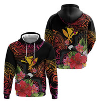Hawaii Iwa Bird Zip Hoodie Great Frigatebird Kanaka Tropical Hippie Style LT14 - Polynesian Pride