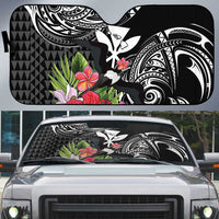 Hawaii Iwa Bird Auto Sun Shade Great Frigatebird Kanaka Tropical Flowers LT14 Black - Polynesian Pride