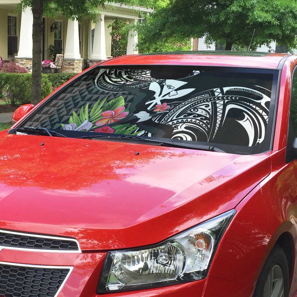 Hawaii Iwa Bird Auto Sun Shade Great Frigatebird Kanaka Tropical Flowers LT14 - Polynesian Pride