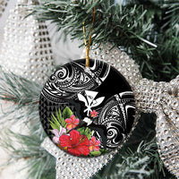 Hawaii Iwa Bird Ceramic Ornament Great Frigatebird Kanaka Tropical Flowers LT14 - Polynesian Pride