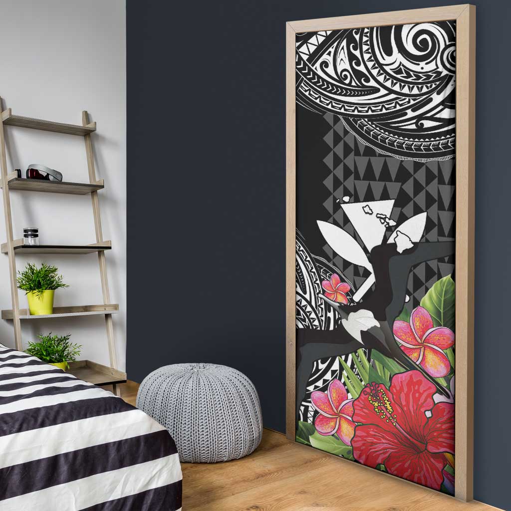 Hawaii Iwa Bird Door Cover Great Frigatebird Kanaka Tropical Flowers LT14 - Polynesian Pride
