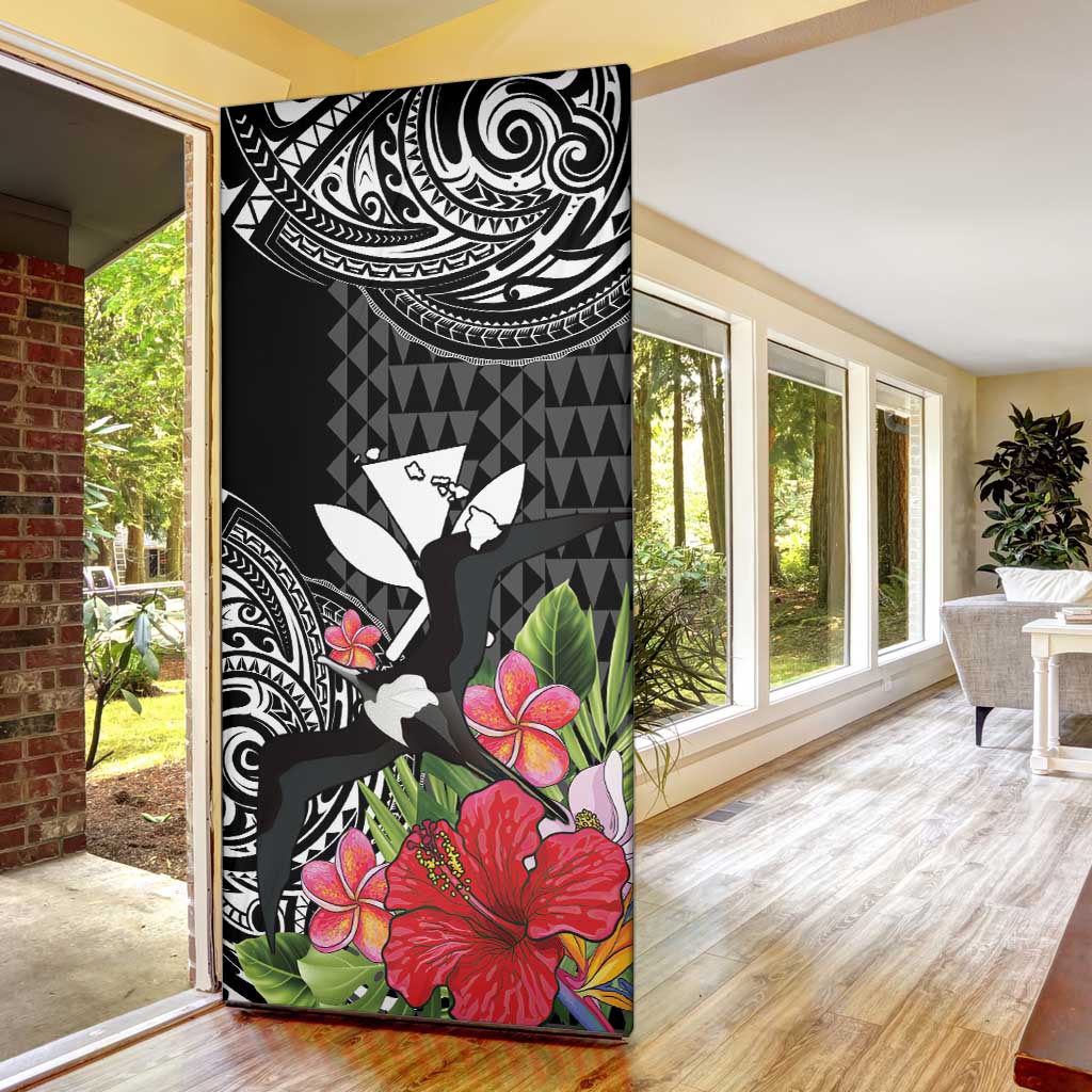Hawaii Iwa Bird Door Cover Great Frigatebird Kanaka Tropical Flowers LT14 - Polynesian Pride