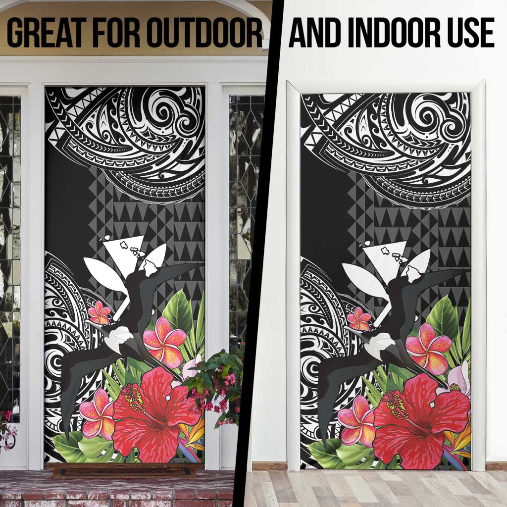 Hawaii Iwa Bird Door Cover Great Frigatebird Kanaka Tropical Flowers LT14 - Polynesian Pride