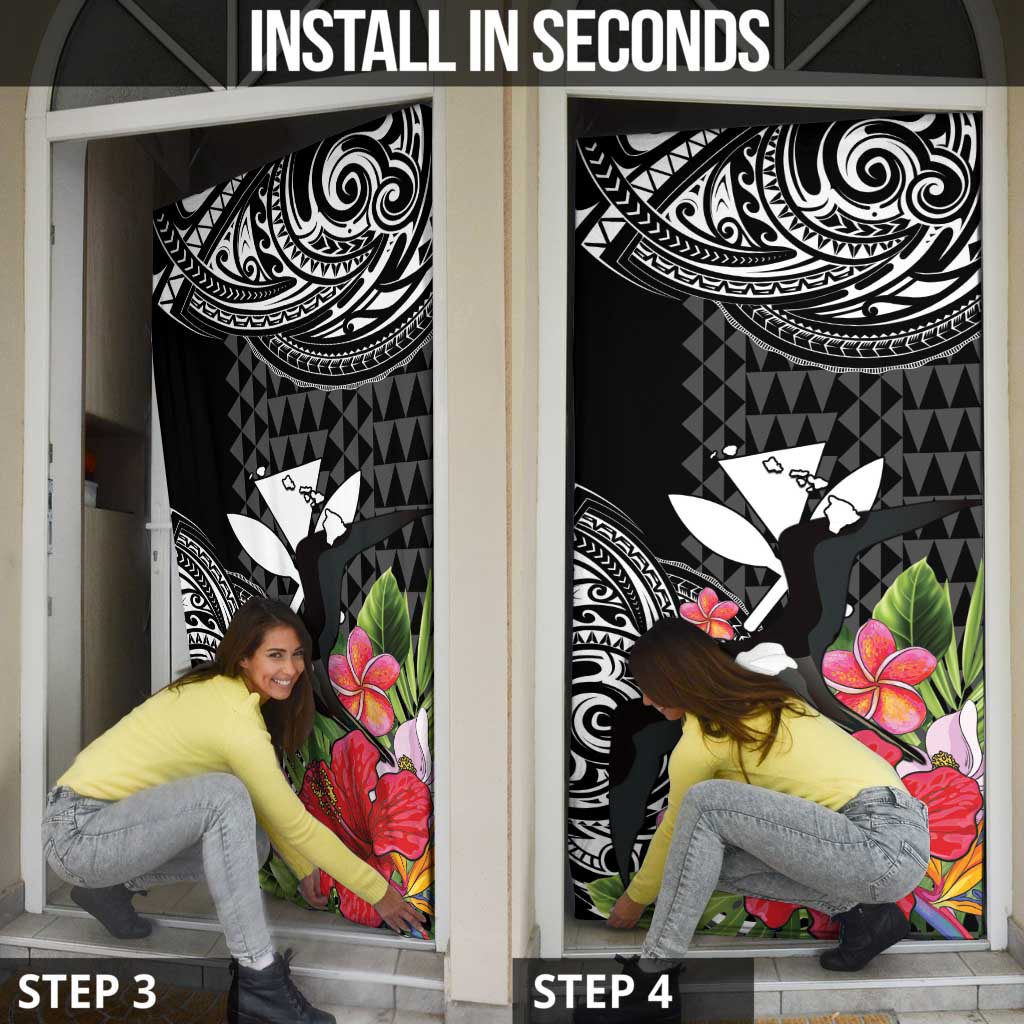 Hawaii Iwa Bird Door Cover Great Frigatebird Kanaka Tropical Flowers LT14 - Polynesian Pride