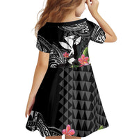 Hawaii Iwa Bird Family Matching Off Shoulder Short Dress and Hawaiian Shirt Great Frigatebird Kanaka Tropical Flowers LT14 - Polynesian Pride