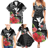 Hawaii Iwa Bird Family Matching Summer Maxi Dress and Hawaiian Shirt Great Frigatebird Kanaka Tropical Flowers LT14 - Polynesian Pride