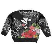 Hawaii Iwa Bird Kid Ugly Christmas Sweater Great Frigatebird Kanaka Tropical Flowers LT14 - Polynesian Pride