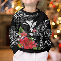 Hawaii Iwa Bird Kid Ugly Christmas Sweater Great Frigatebird Kanaka Tropical Flowers LT14 - Polynesian Pride