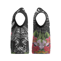 Hawaii Iwa Bird Christmas Knitted V-Neck Vest Great Frigatebird Kanaka Tropical Flowers LT14 - Polynesian Pride