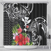 Hawaii Iwa Bird Shower Curtain Great Frigatebird Kanaka Tropical Flowers LT14 - Polynesian Pride