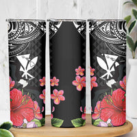 Hawaii Iwa Bird Skinny Tumbler Great Frigatebird Kanaka Tropical Flowers LT14 - Polynesian Pride