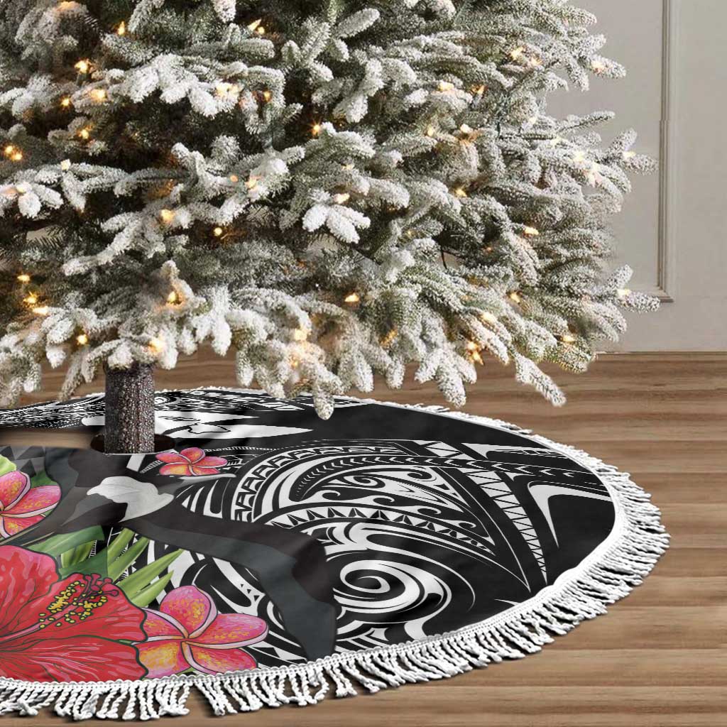 Hawaii Iwa Bird Tree Skirt Great Frigatebird Kanaka Tropical Flowers - Polynesian Pride