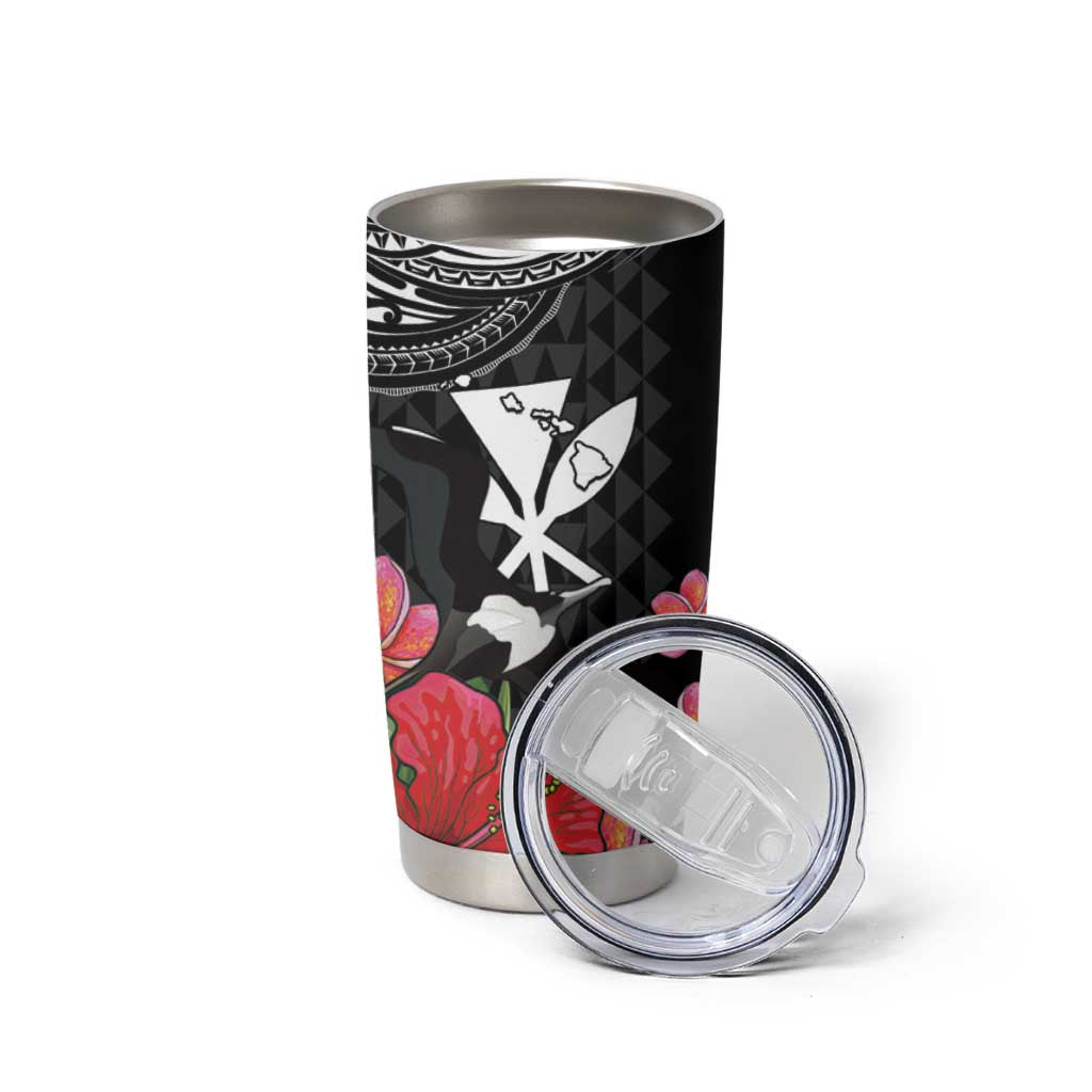 Hawaii Iwa Bird Tumbler Cup Great Frigatebird Kanaka Tropical Flowers LT14 - Polynesian Pride