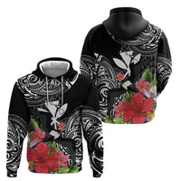Hawaii Iwa Bird Zip Hoodie Great Frigatebird Kanaka Tropical Flowers LT14 - Polynesian Pride