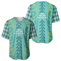 Teal Palaka Hawaii Iwa Bird Baseball Jersey Hawaiian Kakau Jade Vine Lei - Polynesian Pride