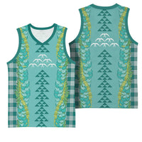 Teal Palaka Hawaii Iwa Bird Basketball Jersey Hawaiian Kakau Jade Vine Lei LT14 - Polynesian Pride
