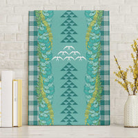 Teal Palaka Hawaii Iwa Bird Canvas Wall Art Hawaiian Kakau Jade Vine Lei LT14 Without Frame Teal - Polynesian Pride