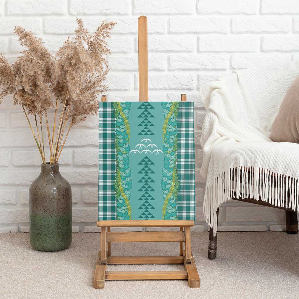Teal Palaka Hawaii Iwa Bird Canvas Wall Art Hawaiian Kakau Jade Vine Lei LT14 - Polynesian Pride